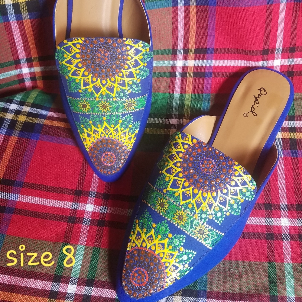 Hand painted mules